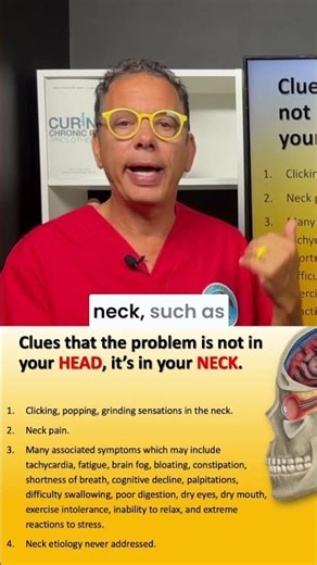 Signs and symptoms that eye problems are from ligament damage in the neck