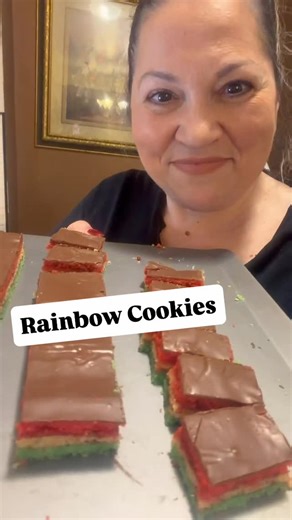 Easy Eats with Rosa on Instagram: "Easy rainbow cookies using a cake box mix😊 #rainbowcookies #cookies #cakecookies #easycookies #holidaydessert #christmascookies"
