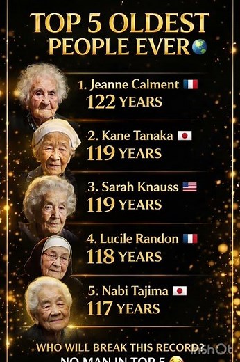 TOP 5 OLDEST PEOPLE EVER 🌍 (122 YEARS OLD?!)