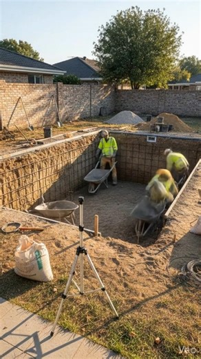 Perfect Pool Tile Installation 😍 So Satisfying to Watch! #shorts