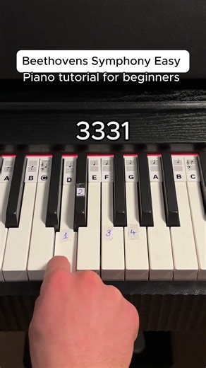 Beethoven piano tutorial for beginners! #piano #pianotutorial #beethoven #viral
