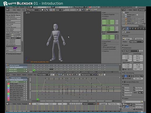 Character animation in Blender 2.5 with the Norman Rig - Video Manual