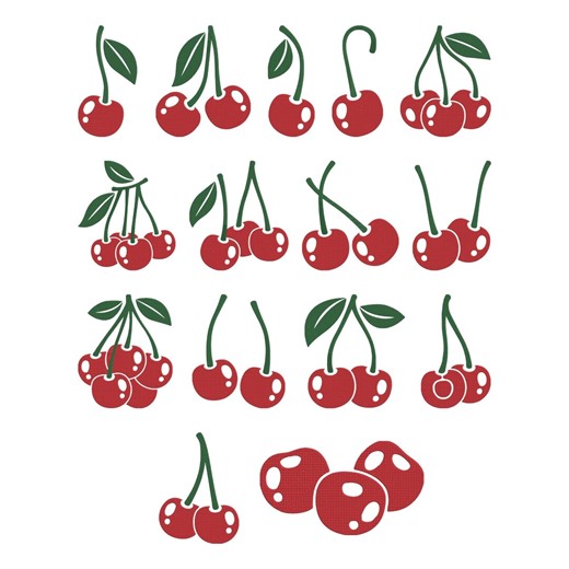 Cherry Fruit Embroidery Design, Fruit Machine Embroidery File, 15 Design, 8 Size, Instant Download - Etsy