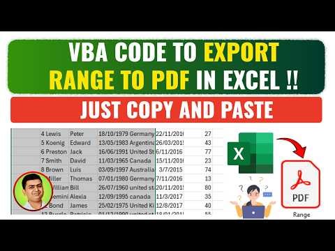 Export Range to PDF in Excel using VBA 🔥 | Save Selected Area as PDF