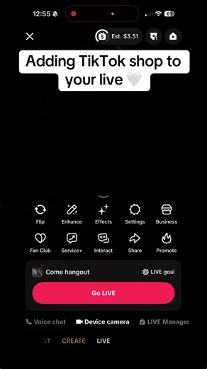 Quick tutorial on how to add TikTok shop to your live. Make sure it’s stuff that’s in your showcase not the first “suggestion” page. #tiktokshop #goinglive #sickvoice #showcase