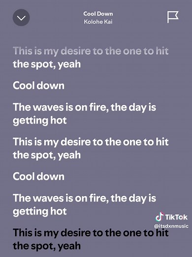 Cool Down by Kolohe Kai - Full Song Lyrics
