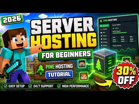 Minecraft Server Hosting Explained for Beginners 2026 | Pine Hosting Tutorial + 30% Off