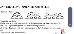 Maths Holidays Homework Worksheet: Matches PatternThe diagram... | Filo