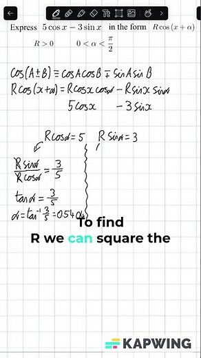 HOW TO DO THE R SINE ALPHA METHOD - A LEVEL MATHS TUTORIAL