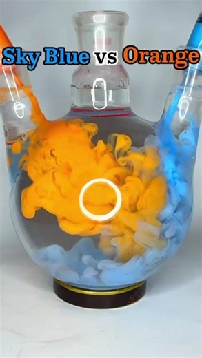 ✨ Sky Blue vs Orange | Color Mixing Magic #colormixing #rainbowcolor #satisfying