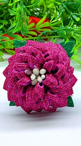 10K views · 128 reactions | Amazing Glitter Paper Flower Making Very Easy Tutorial at Home #flowers #decor #reelsvideo | Craftsome | Facebook