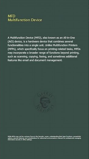 MFD - Multifunction Device - Security+