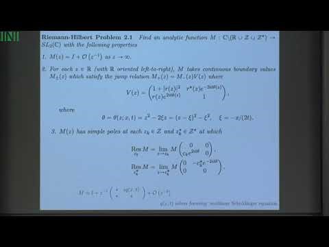 CATW02 | Prof. Ken McLaughlin | Asymptotic analysis of Riemann-Hilbert problems and applications