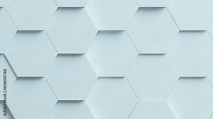 Hexagon geometric shapes. Wave movement. Seamless loop 4K motion graphics