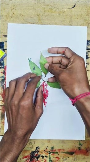 Beautiful Leaf Art Drawing | Creative Nature Art Using Leaves 🍃🎨