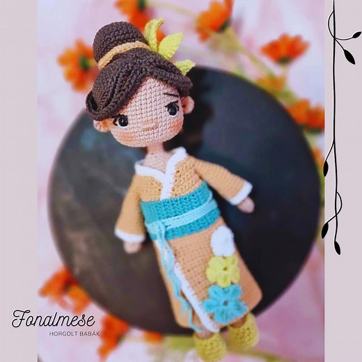 Peach Blossom Geisha Crochet Doll Pattern: Japanese Amigurumi (PDF Guide) - Etsy