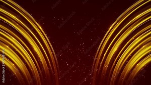 Glittering Luxury golden lines stripes sparkling rectangle geometric gold background, light sweep line particles. magical galaxy floor for Oscar award ceremony event dust trail. Logo Intro animation Stock Video