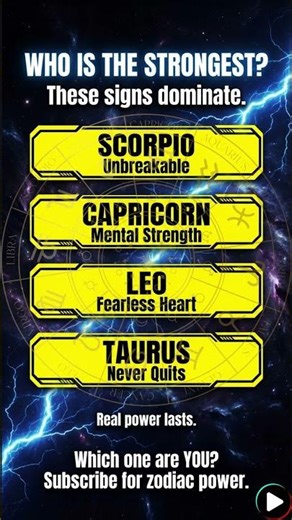 Which Zodiac Signs Are the Strongest? #astrology #zodiac #zodiacsigns #horoscope #shorts #quotes
