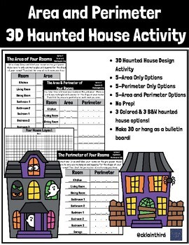 Halloween Area & Perimeter Math Activity | 3D Haunted House or Bulletin Board