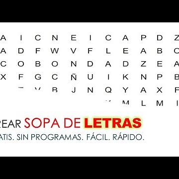 Sopa de Letras para Imprimir, fácil, rápido, online, y gratis.