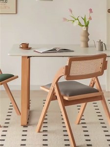 Modern Wooden Folding Chair, Brown, Foldable, Office, Training