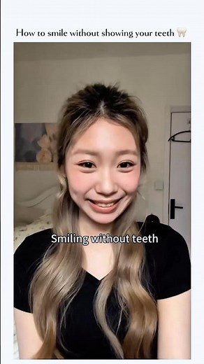 How to smile without showing your teeth 🦷 #smile #smiley #faceshape #face