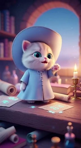 Baby Wizard Kitten Casting Magic (Too Cute!) | 아기 마법사 고양이