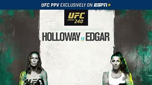 Max Holloway defends his title against Frankie Edgar, and former champ Cris Cyborg takes on Felicia Spencer. UFC 240 on ESPN | SAT 7/27, 10PM/ET | ESPN MMA