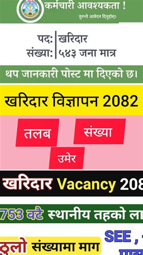Kharidar vacancy 2082