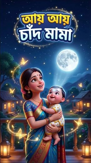 🌙 Aay Aay Chand Mama | Bangla Nursery Rhymes | Bengali Kids Song