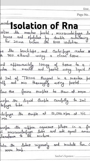Isolation of RNA | extraction| practical | RNA isolation #mlt #easy #practical #notes