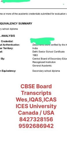 How to get Transcript From CBSE Board For Wes Canada 9592686942