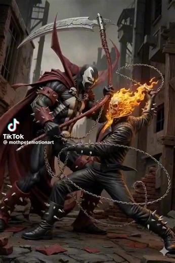 spawn vs ghost rider #marvel #spiderrem #fyp