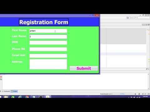 How To Store Registration Form Data to Database (Student Details) in java Application