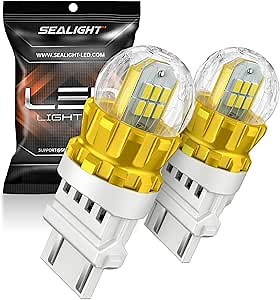 SEALIGHT 3156 3157 LED Bulb White Reverse Lights, 3056 3057 4057 4157 LED Bulb Super Bright 360° LED Bulbs 3020SMD with HD Projector 3000 Lumens for Tail Parking Brake DRL Lights, Pack of 2