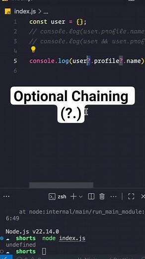 JavaScript Tip Optional Chaining Explained in 60s