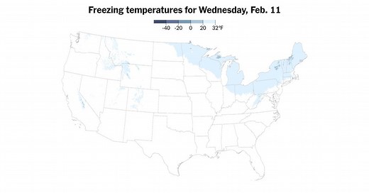 Tracking Freezing Temperatures in the U.S.