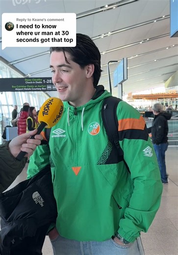Replying to @Keane Excitement is building for today’s game, as supporters decked out in green make their way through the airport.