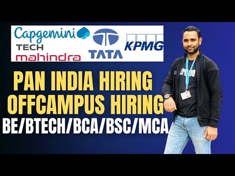 Capgemini Pan India Hiring | TATA Hiring | Tech Mahindra, KPMG Hiring | Btech/BSC/BCA/MCA