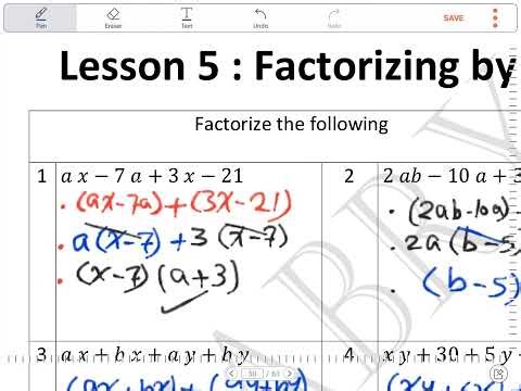 Prep 2 . Unit 2 Factorization. Lesson 5 . Factorizing by grouping