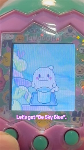 Change my tamagotchi colour: White to Be Sky Blue snack. Tamagotchi Paradise.