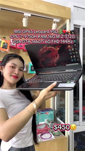 មោះបងៗFan MSI ត្រឹមតែ $450ទេមោះ GP65 Leopard 9SD 🐆🐉❤️#laptop #secanhand #gaming #MSI #highlight