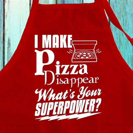 Funny Pizza Apron | "i Make Pizza Disappear" Design, Kitchen Baking Apron - Etsy