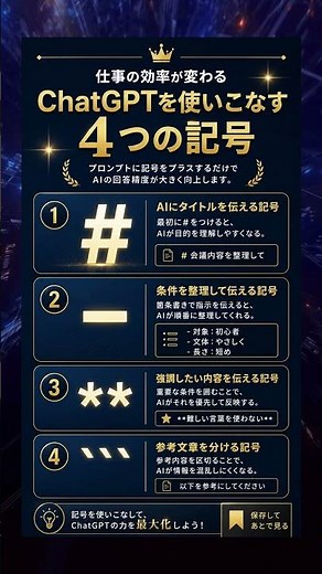 【ChatGPTを使いこなす4つの記号】 #AIツール #AI活用 #chatgpt