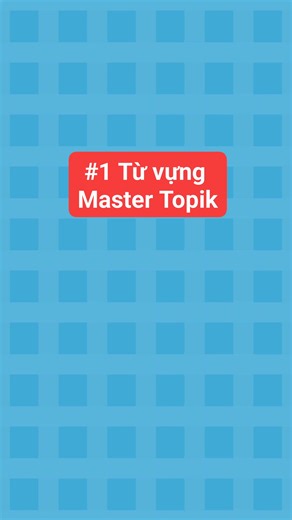 Phần 1: Từ vựng Master Topik đọc đề số 1 Luyện Thi Topik Giải Đề Thi Topik | Luyện Thi Topik