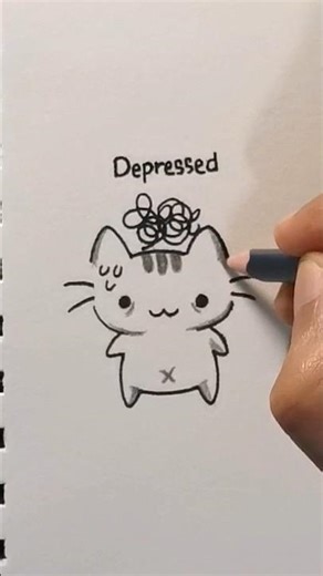 how to Draw easy cat expression tutorial #shorts #art #drawing