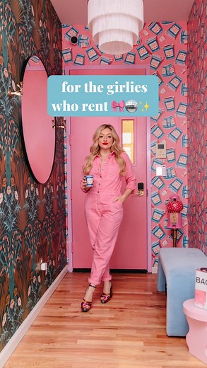 dream loft studios on Instagram: "simply because it’s iconic ✨ I’m here for all the renter girlies who refuse to live in a white box and want to create a colorful maximalist home that brings them joy 🩷🎀🌈🪩✨"