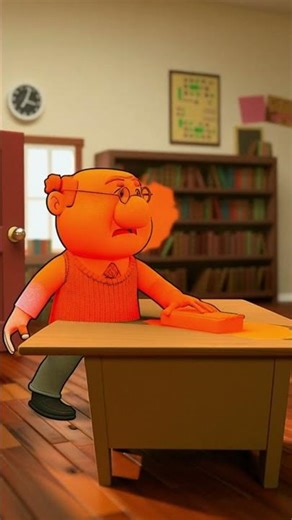 Teacher Hit by an Orange Explosion From the Chalk Eraser! #animation #memes #funny