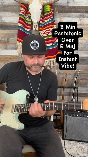 Here’s a great way to instantly access a super cool sound on guitar by using a framework you already know well. Try B minor pentatonic over E major. I love this sound. Have fun with it! #love #learning #music #guitar | Guthrie Trapp
