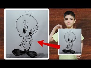 How to draw Tweety bird | Tweety bird drawing | Bird sketch | Step by step drawing tutorial